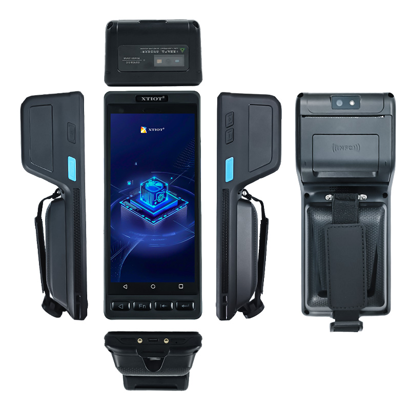 XT8980B Warehouse Handheld Terminal Barcode Scanner With Printer Label Printer All In One